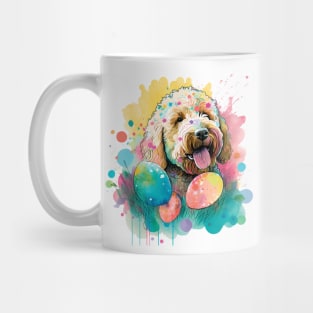 Easter Goldendoodle Spring Flowers Dog Lover Paint Splatter Mug